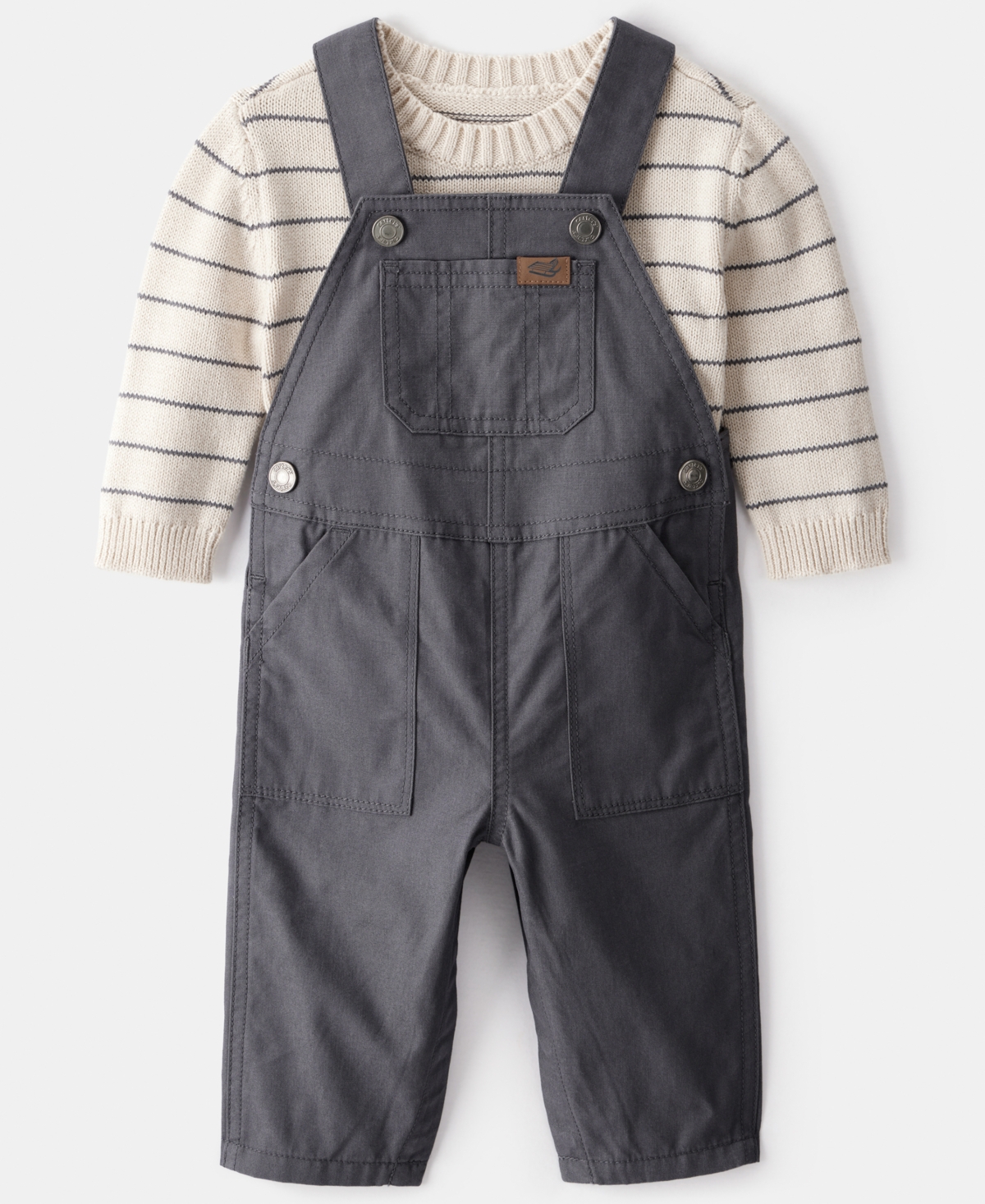 Carter's Baby Boys 2-piece Stripe Sweater And Overall Set In Multi