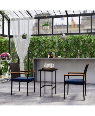 2 PCS Wicker Dining Chair, Outdoor Dining Chairs w