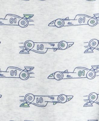 Baby Boys' Race Car Quilted Sleeveless Vest, Bodysuit and Pants, 3-Piece Set