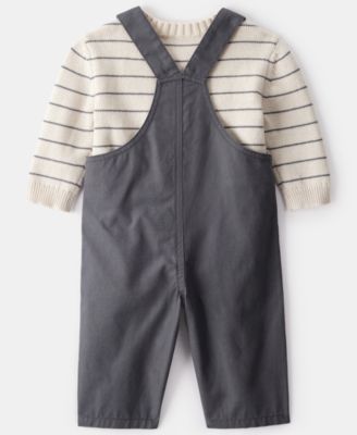 Baby Boys' Stripe Sweater and Overall, 2-Piece Set