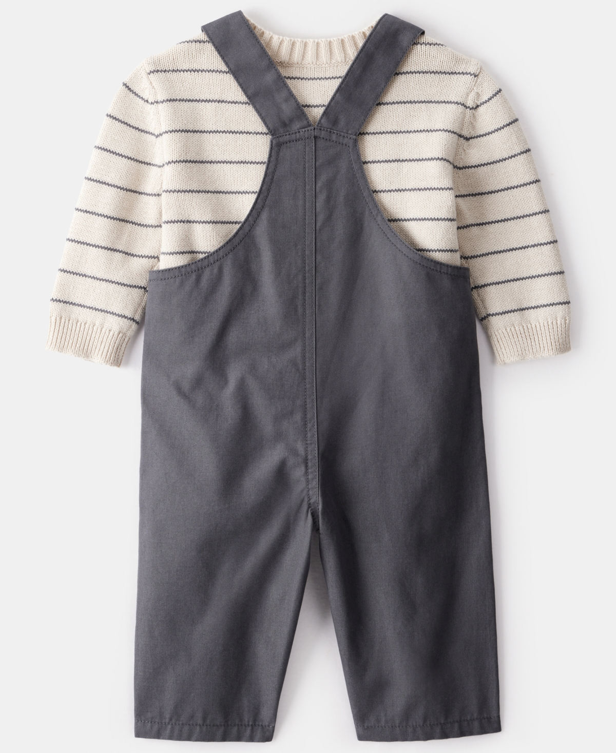 Carter's Baby Boys 2-piece Stripe Sweater And Overall Set In Multi