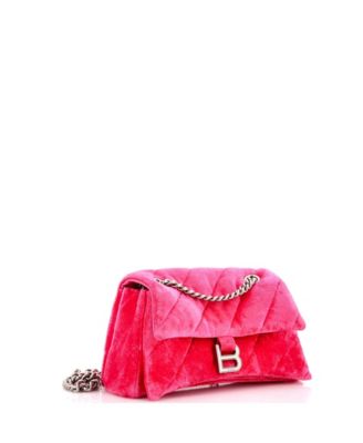 Medium Crush Chain Flap Bag Quilted Velvet