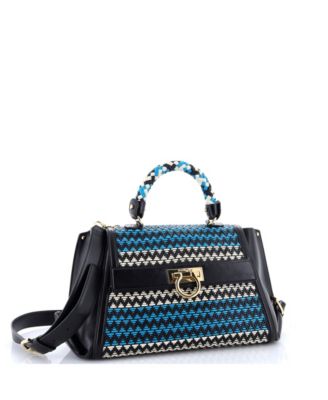 Medium Sofia Satchel Multicolor Woven Leather