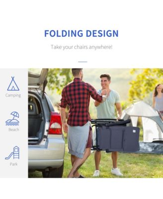 2PC Folding Outdoor Furniture Set, 2 Rocking Chairs,