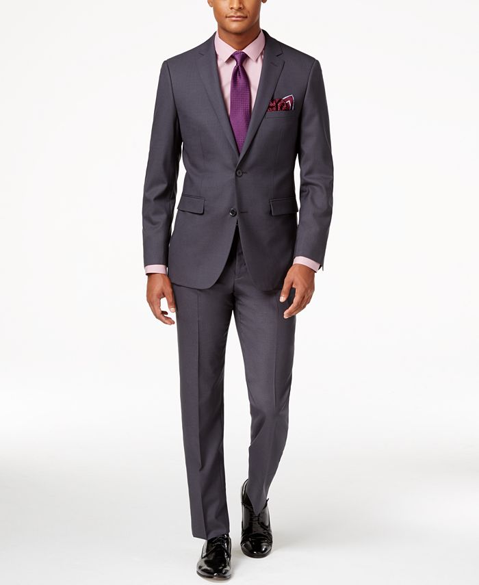 Vince Camuto Men's Slim-Fit Dusty Charcoal Suit & Reviews - Suits ...