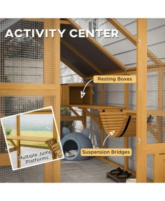 Large Catio Outdoor Cat Enclosure with Waterproof Cover,