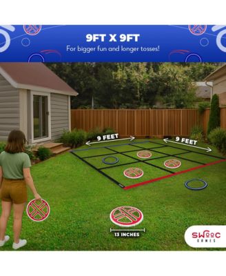 Fling Tac Toe (9ft x 9ft) Giant Tic Tac Toe Game Outdoor | Weatherproof Giant Outdoor Games for Adults and Family