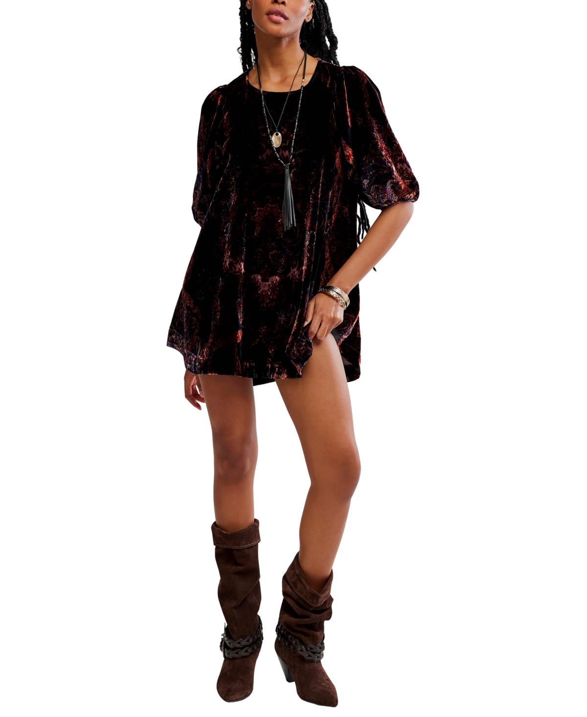 Free People Women's Maye Printed Crewneck Tunic Top