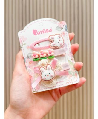 Girls 3pc Hair Clip Set - Cookie Bunny Bloom
