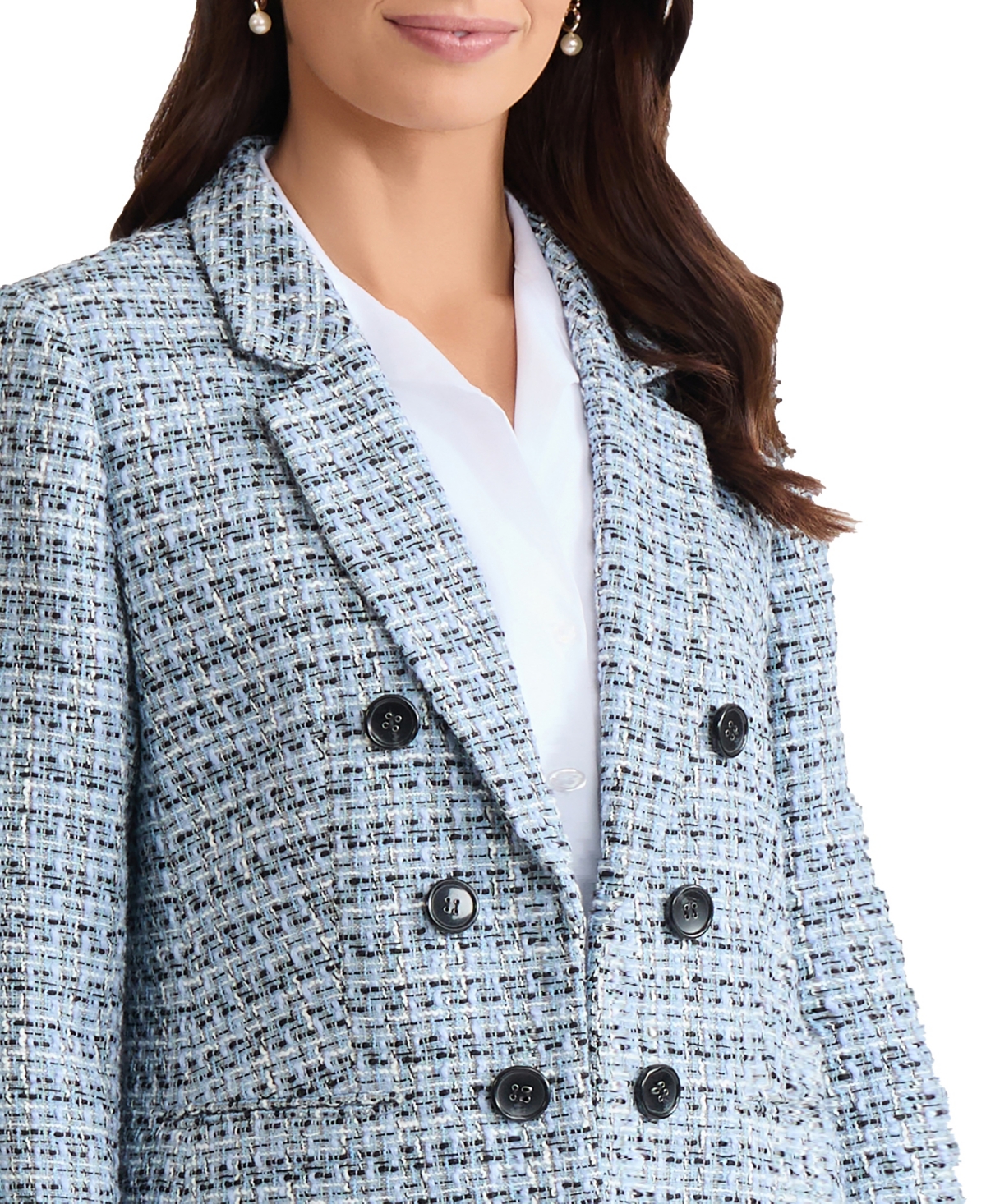 Jones New York Women's Double Breasted Long-Sleeve Jacket