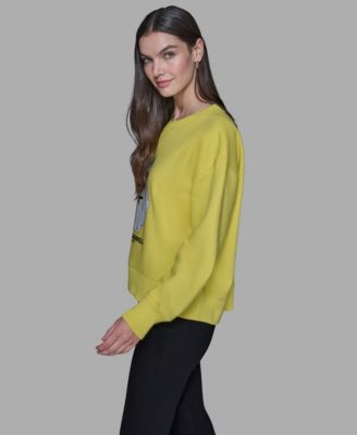 Women's Emoji Choupette Print Sweater