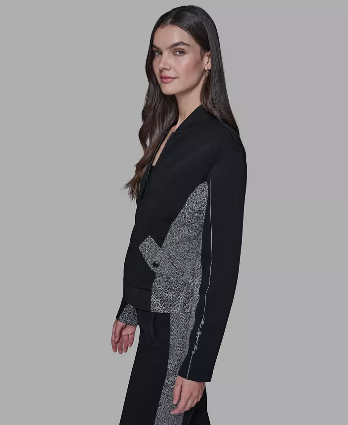 Women's Front Zip Bomber Jacket - thumbnail 2