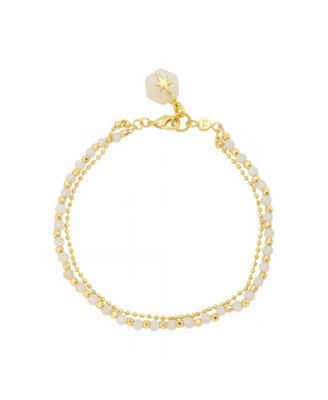 Unwritten - White Quartz Beaded Star Layered Bracelet