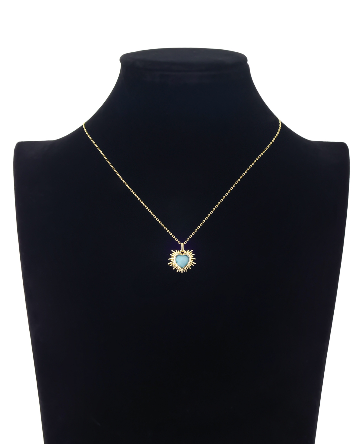 Unwritten Cubic Zirconia And Amazonite Stone Heart Pendant Necklace