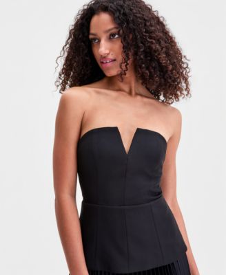 Women's Novalee Mixed-Media Strapless Dress