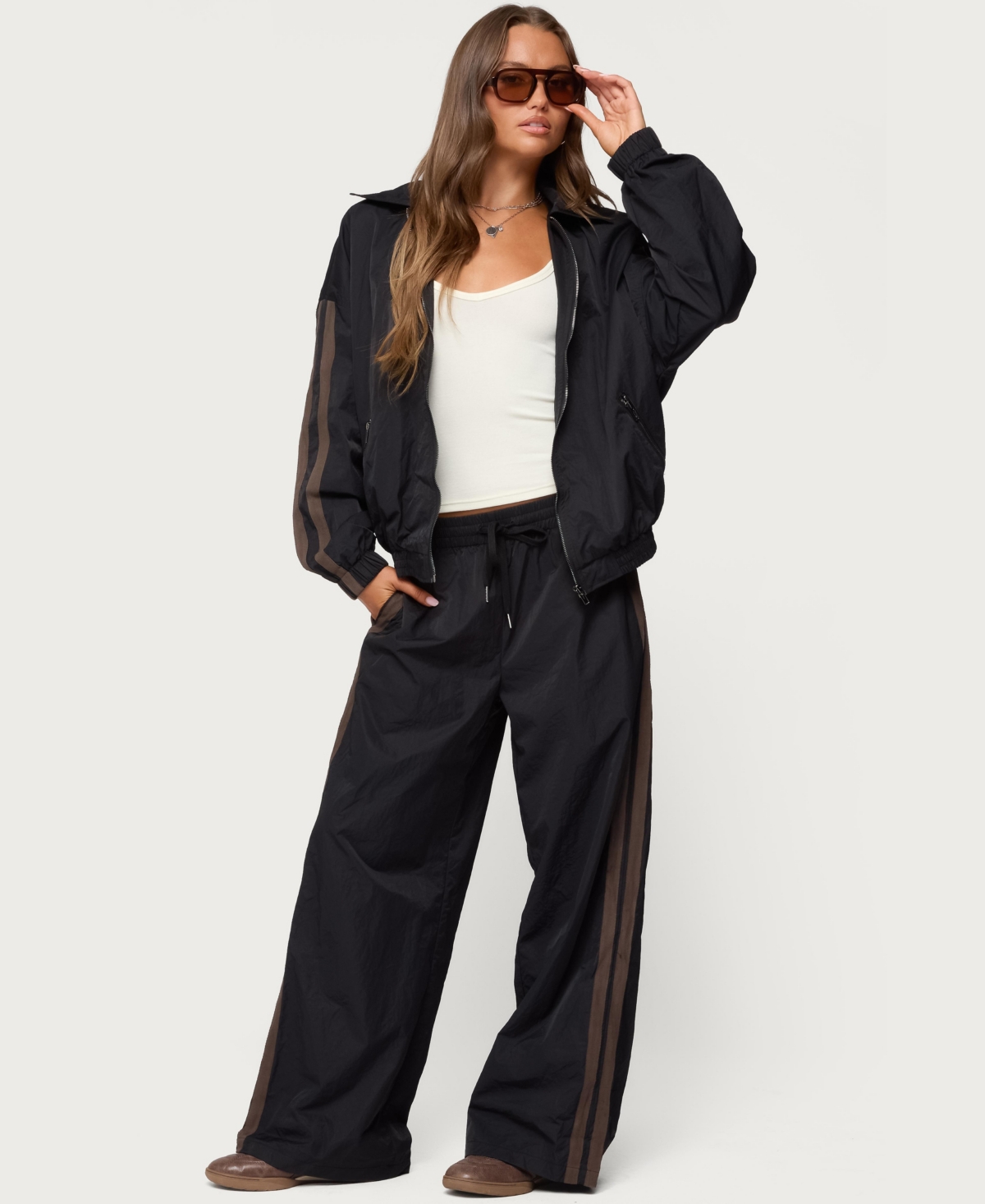 Edikted Women's Kieran Stripey Nylon Track Jacket