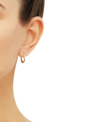 Polished Texture Hoop Earrings in 14k Yellow Gold