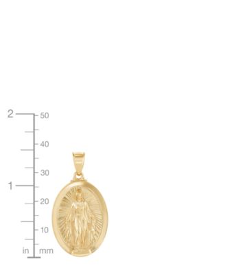 Mary Medal Pendant in 10k Yellow Gold