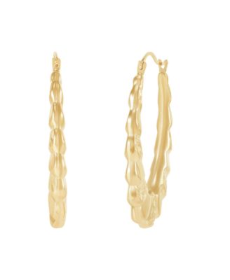 Macy's - Oval Hoop Earrings in 14K Yellow Gold
