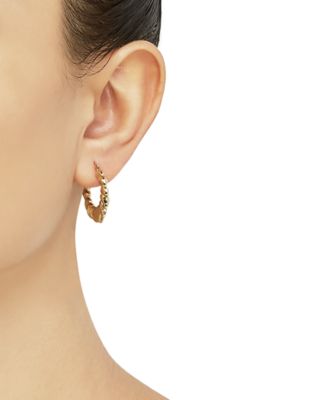 Heart Hoop Earrings in 14k Yellow Gold