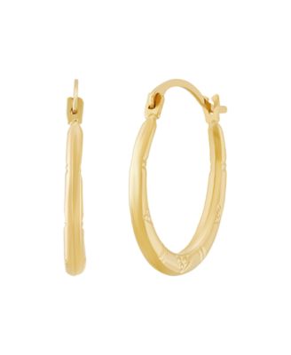 Macy's - Patter Hoop Earrings in 14K Yellow Gold