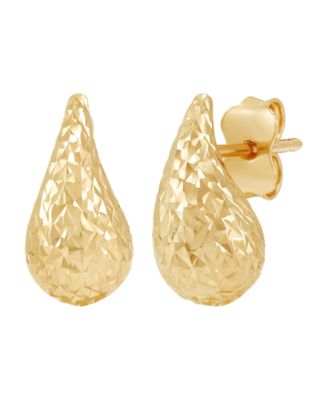 Macy's - Polished Teardrop Stud Earrings in 10k Yellow Gold