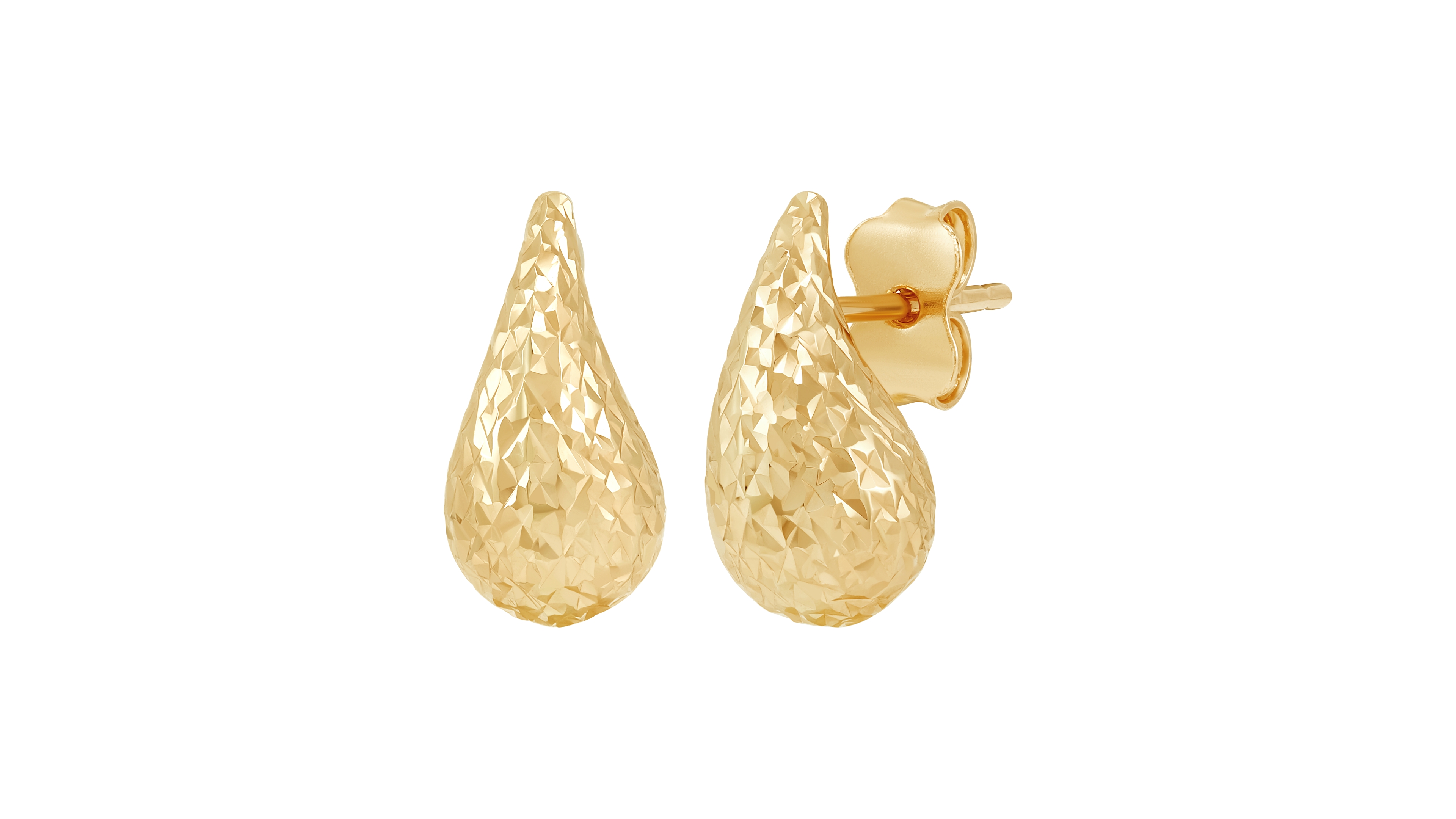 Macy's Polished Teardrop Stud Earrings in 10K Yellow Gold