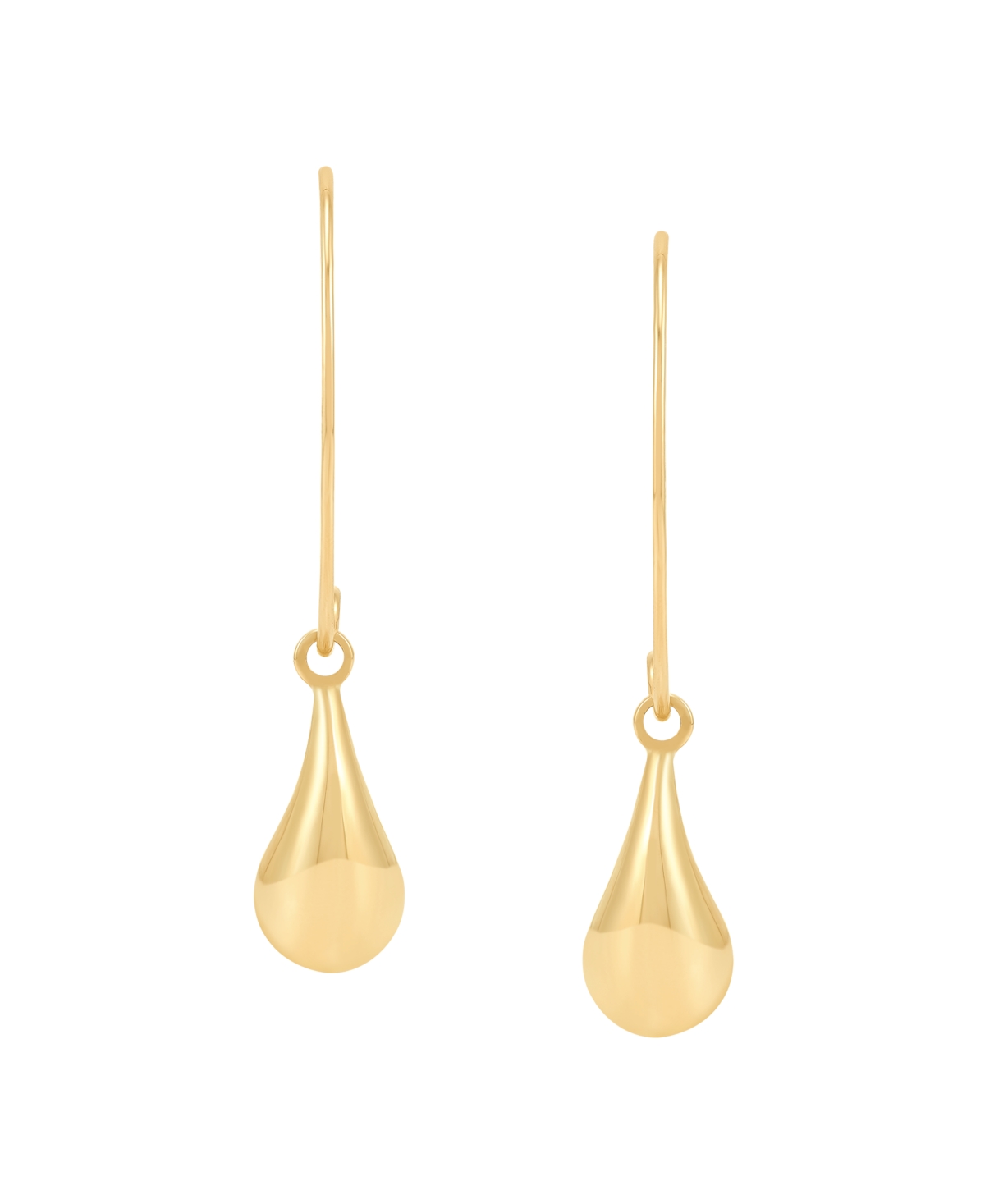 Macy's Polished Teardrop Dangle Earrings In 10k Yellow Gold In Gold