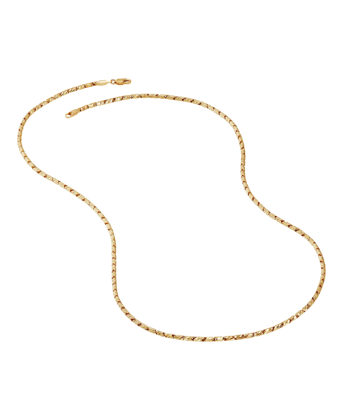 Macy's Solid Polished Oval Link Chain Necklace In 10k Yellow Gold In Gold