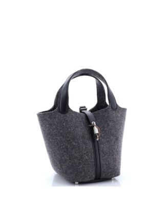 PM Picotin Lock Bag Felt with Leather