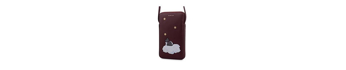 Radley London It's Written In The Snowflakes Mini Phone Crossbody Bag In Burgundy