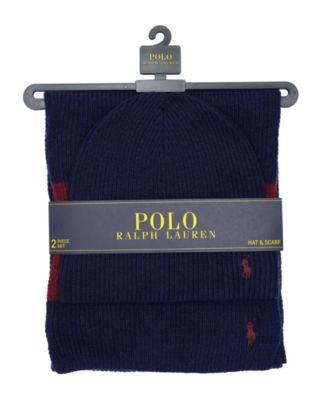 Men's 2-Piece Rugby Stripe Hat and Scarf Gift Set