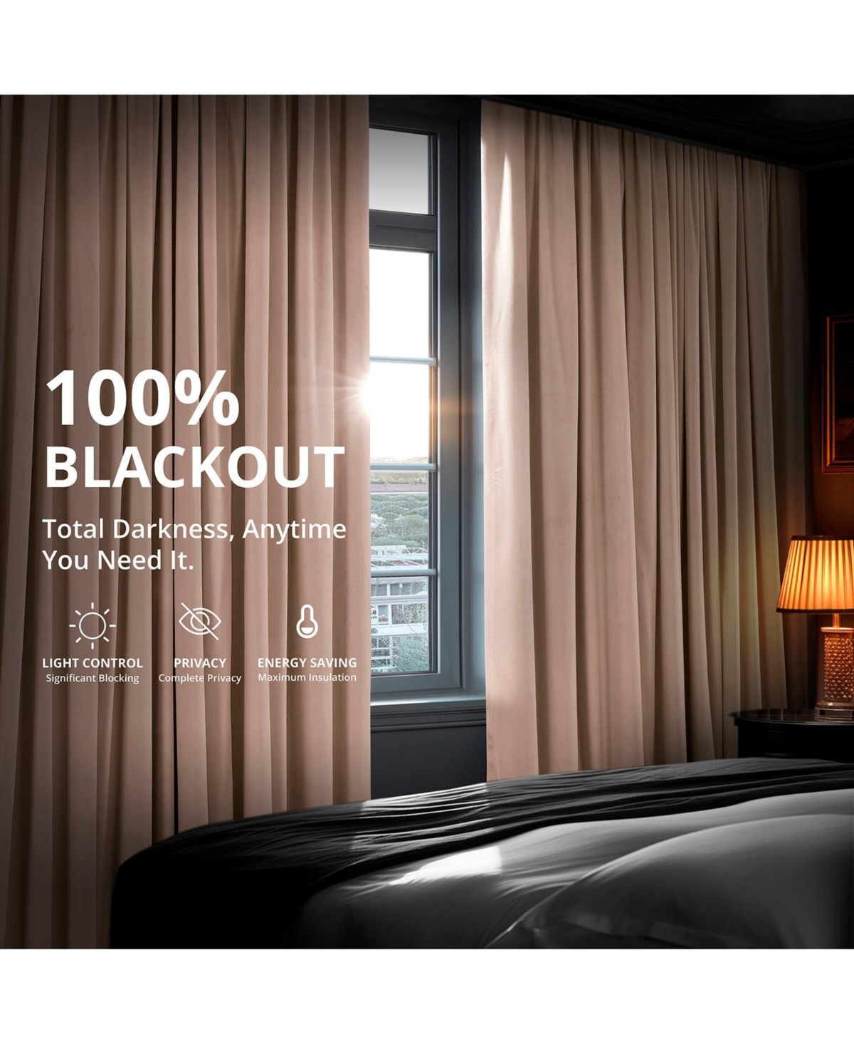 Half Price Drapes Rosey Dawn Grommet Signature Velvet Blackout Curtain