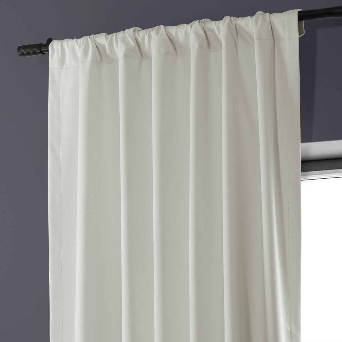 Half Price Drapes Off White Performance Linen Hotel Blackout Curtain