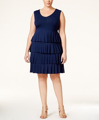Style & Co Plus Size Sleeveless Tiered Dress, Created for Macy's ...