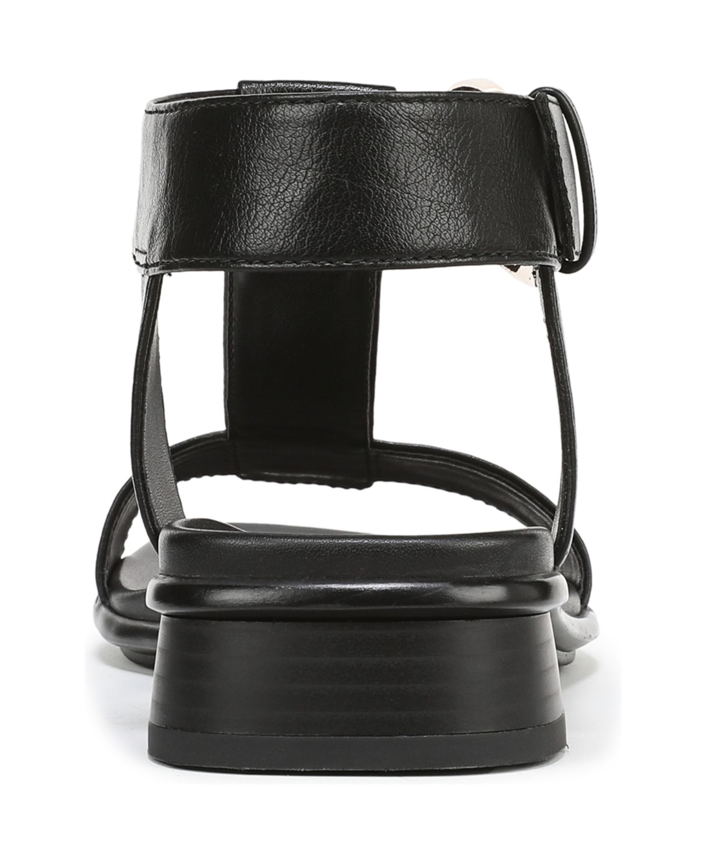 Женские сандалии Naturalizer Easton T-Strap Footbed, цвет: Чёрная искусственная кожа — фото 3