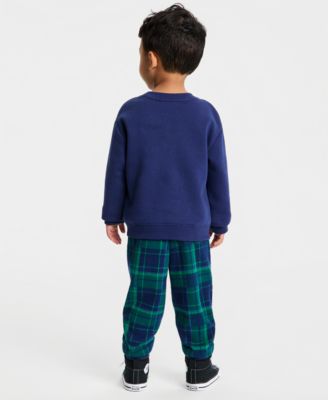 Boys Toddler 2T-4T 2-Pc. T-Rex Shirt & Plaid Pants Set, Macy's Exclusive