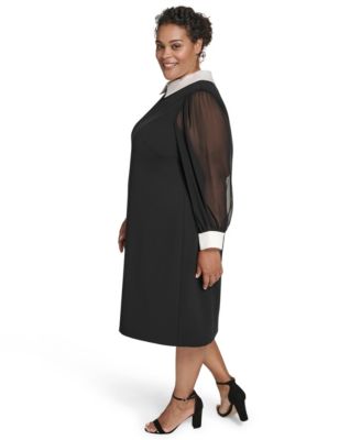 Plus Size Collared Sheath Dress