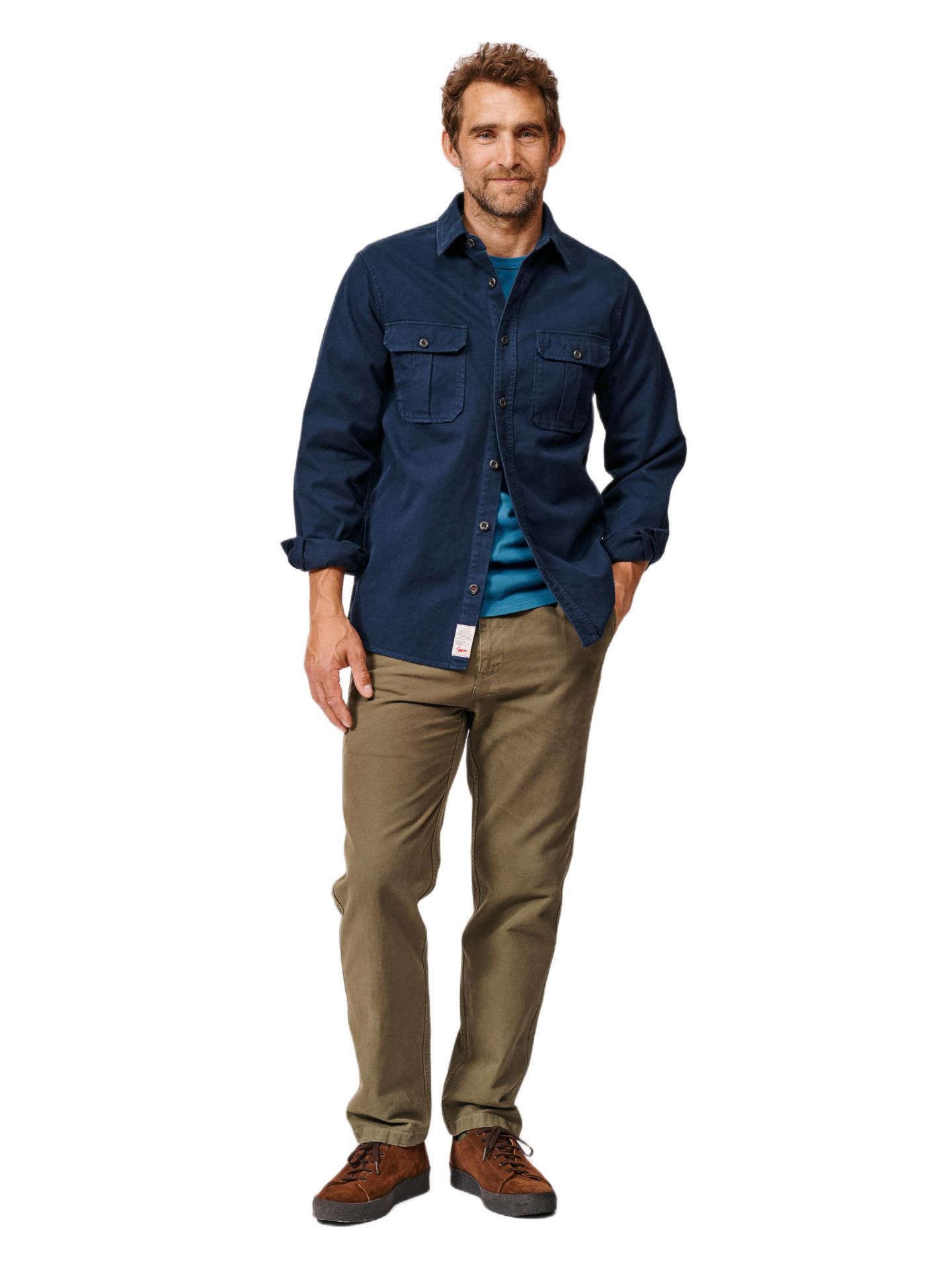 Мужская рубашка Aubin Dovedale Overshirt, цвет: Тёмно-синий — фото 3