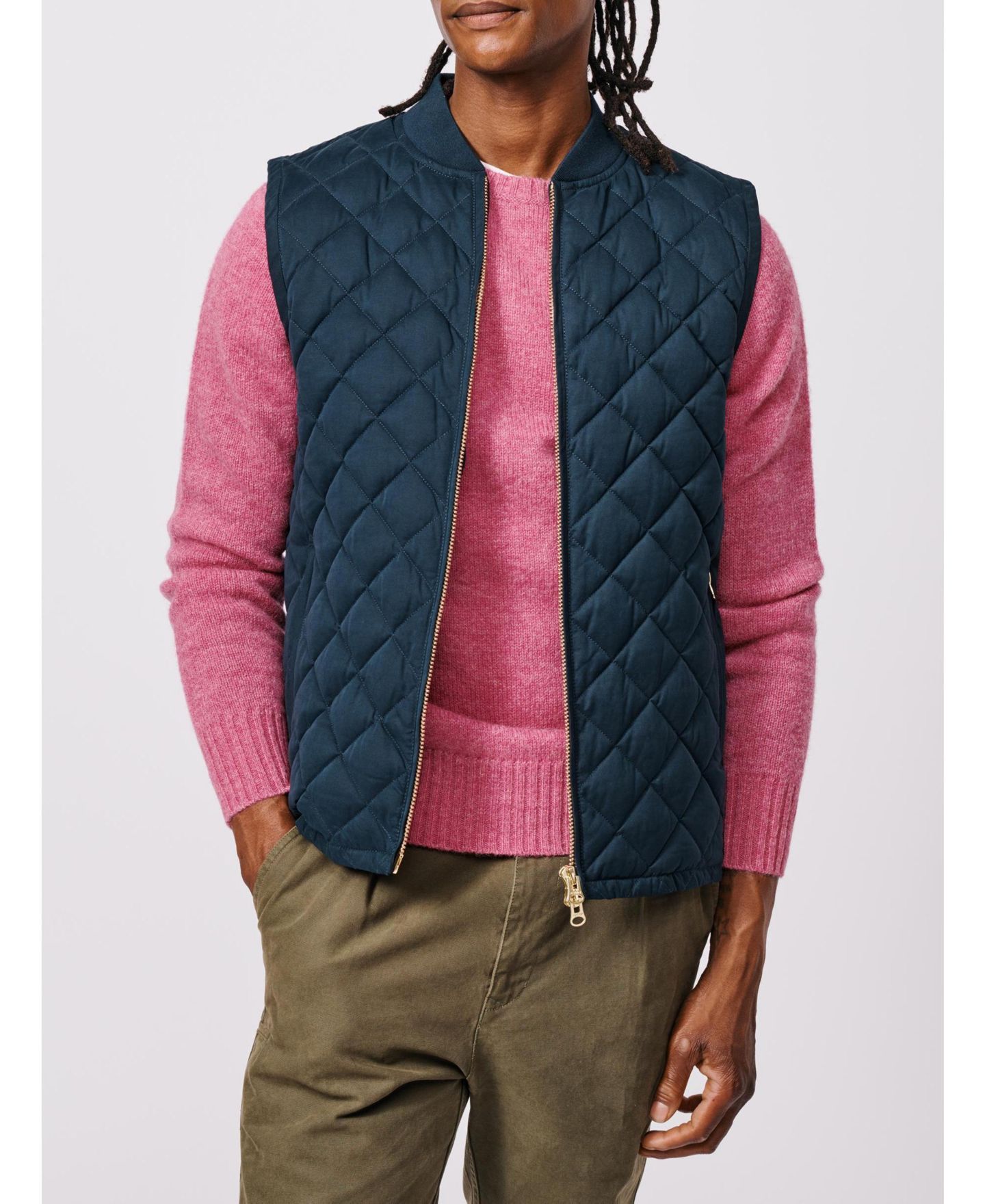 Мужской жилет Aubin Anwick Quilted Gilet Vest, цвет: Тёмно-синий — фото 7