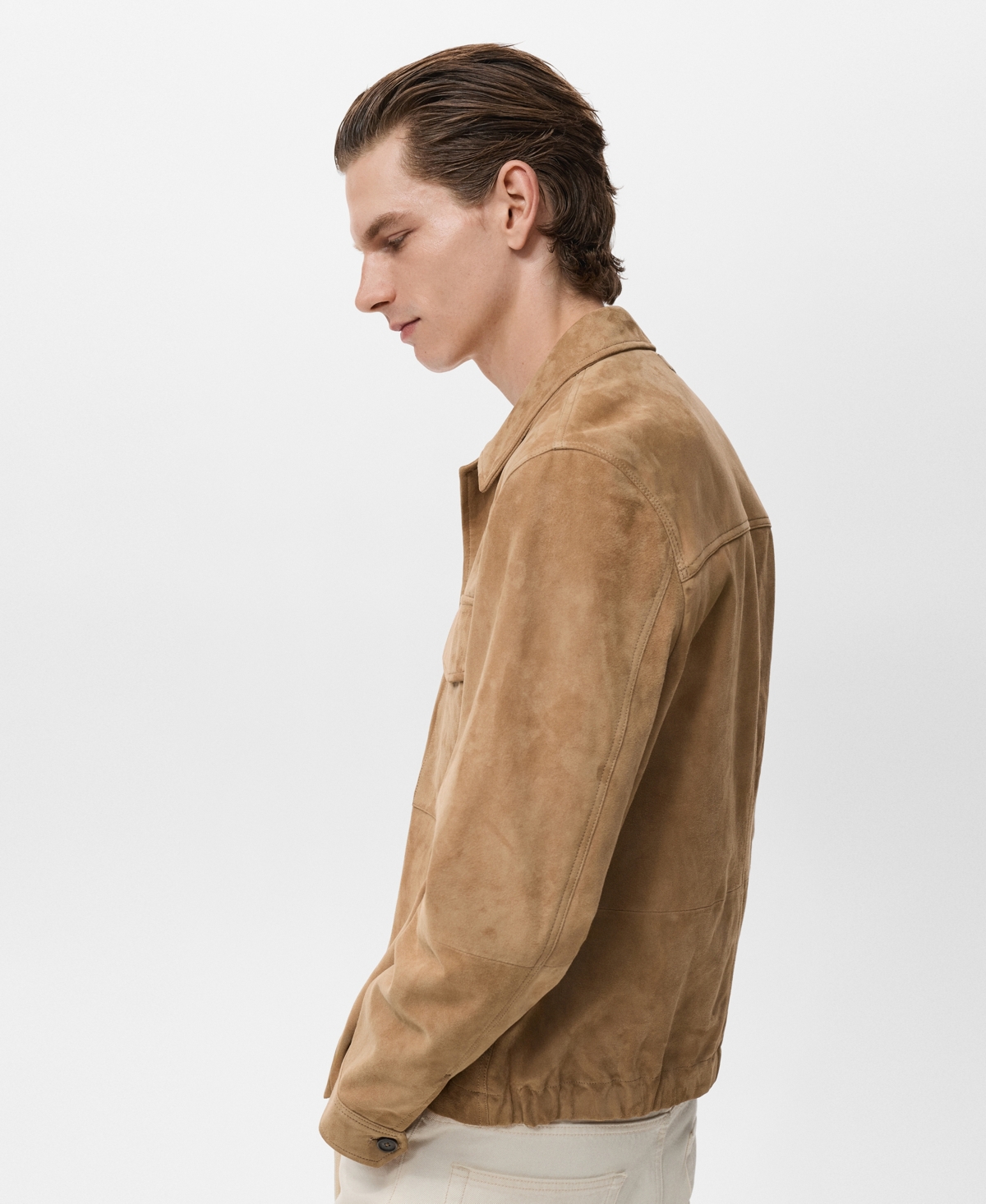 Mango Men's Leather Pockets Jacket