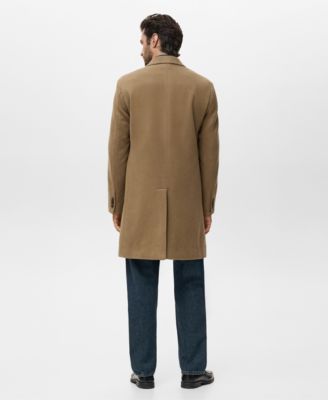 Men's Straight Fit Wool-Blend Overcoat