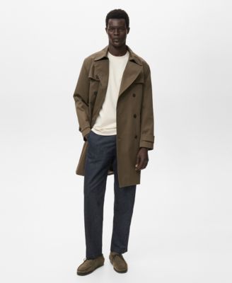 Men's Water-Repellent Belted Trench Coat