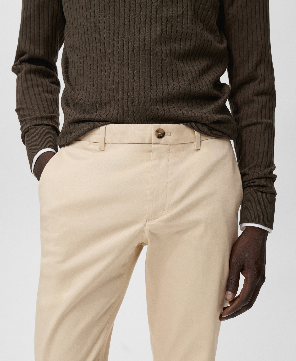 Mango Men's Barna Slim-Fit Twill Chino Pants