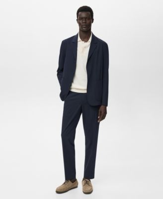 Men's Pockets Slim-Fit Suit Jacket