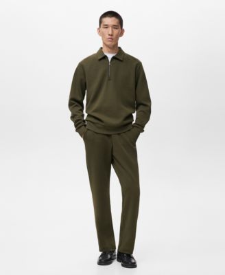 Men's Regular-Fit Zipper-Neck Sweatshirt