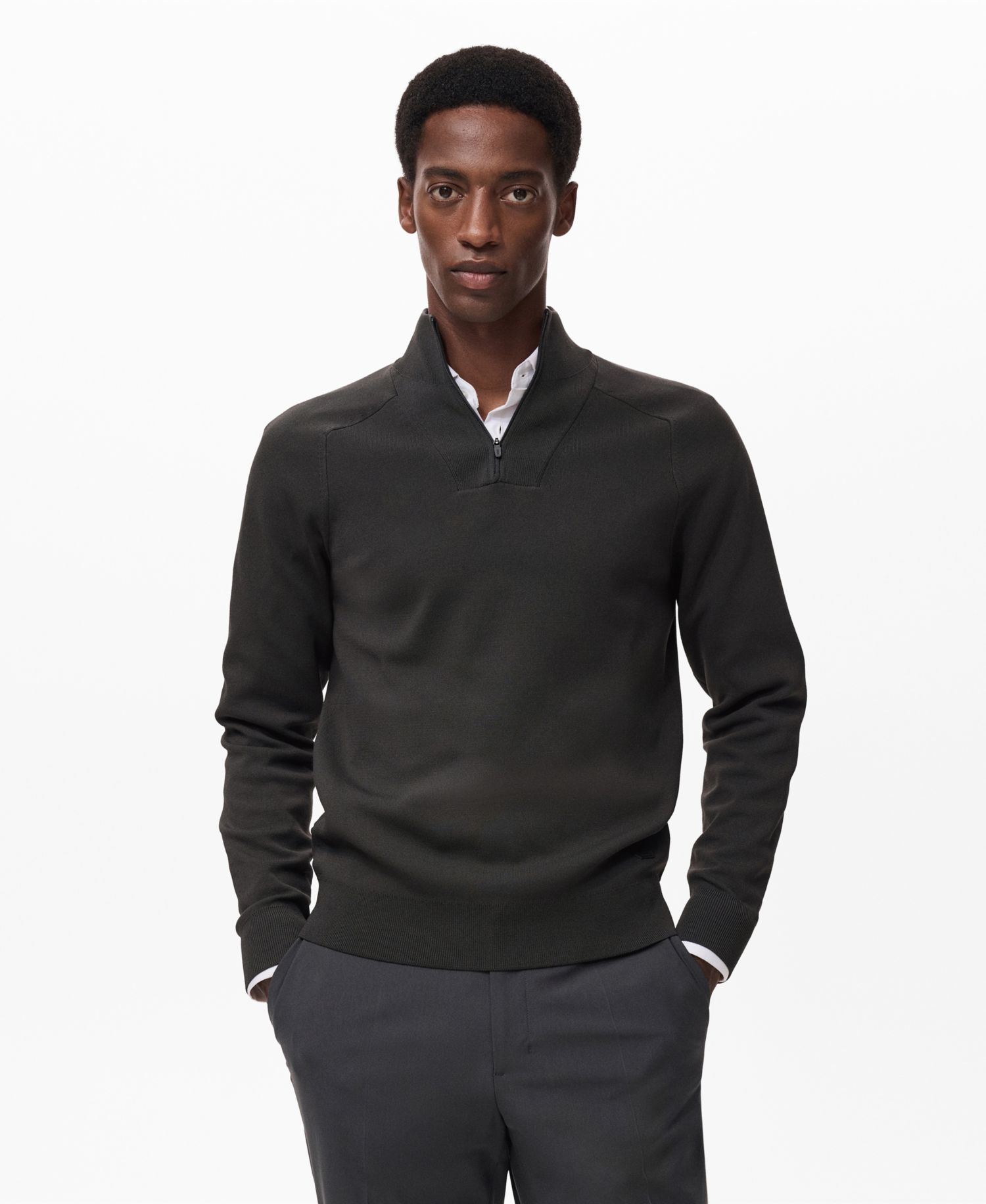 Men's Breathable Zip-Neck Sweater