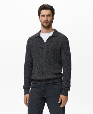 MANGO - Men's 100% Cotton Polo-Neck Sweater