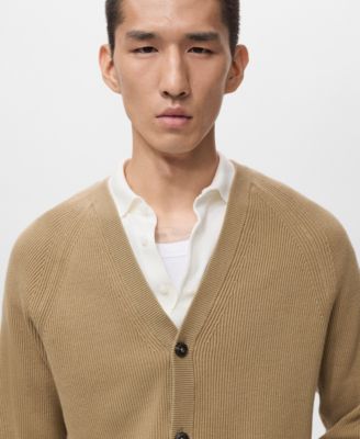 Men's Ribbed Knitted Buttons Cardigan