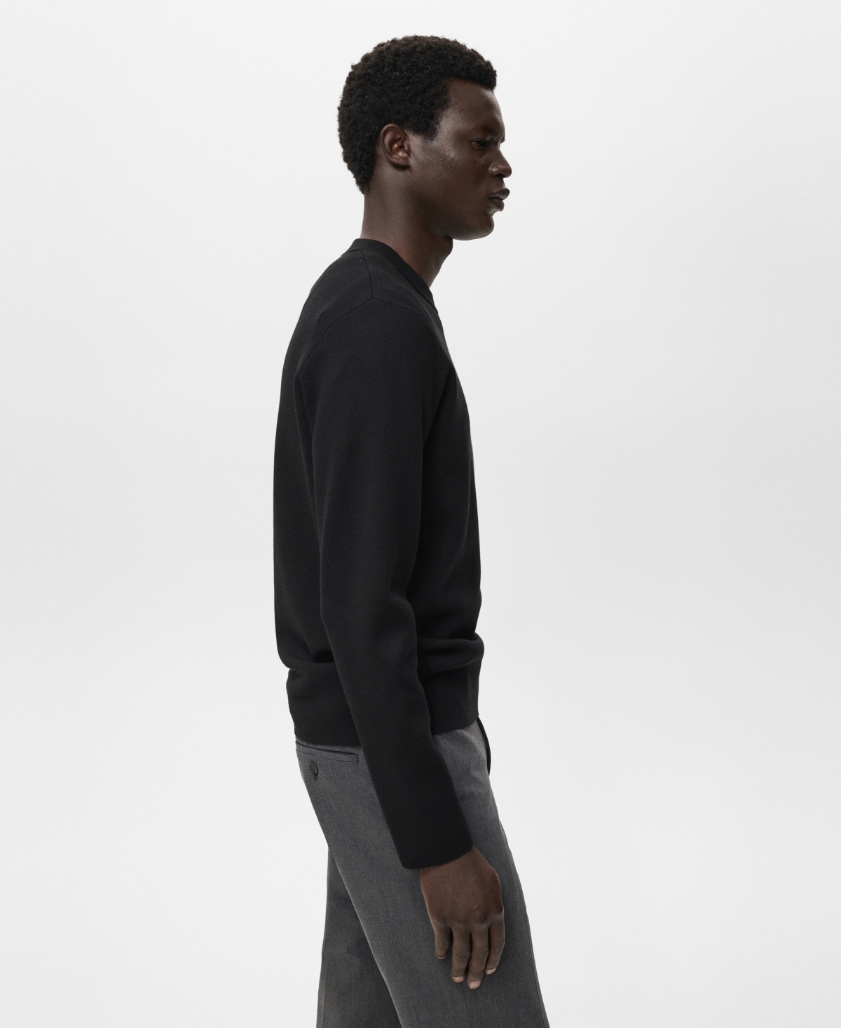 Mango Men's Medium-Knit Regular-Fit Sweater